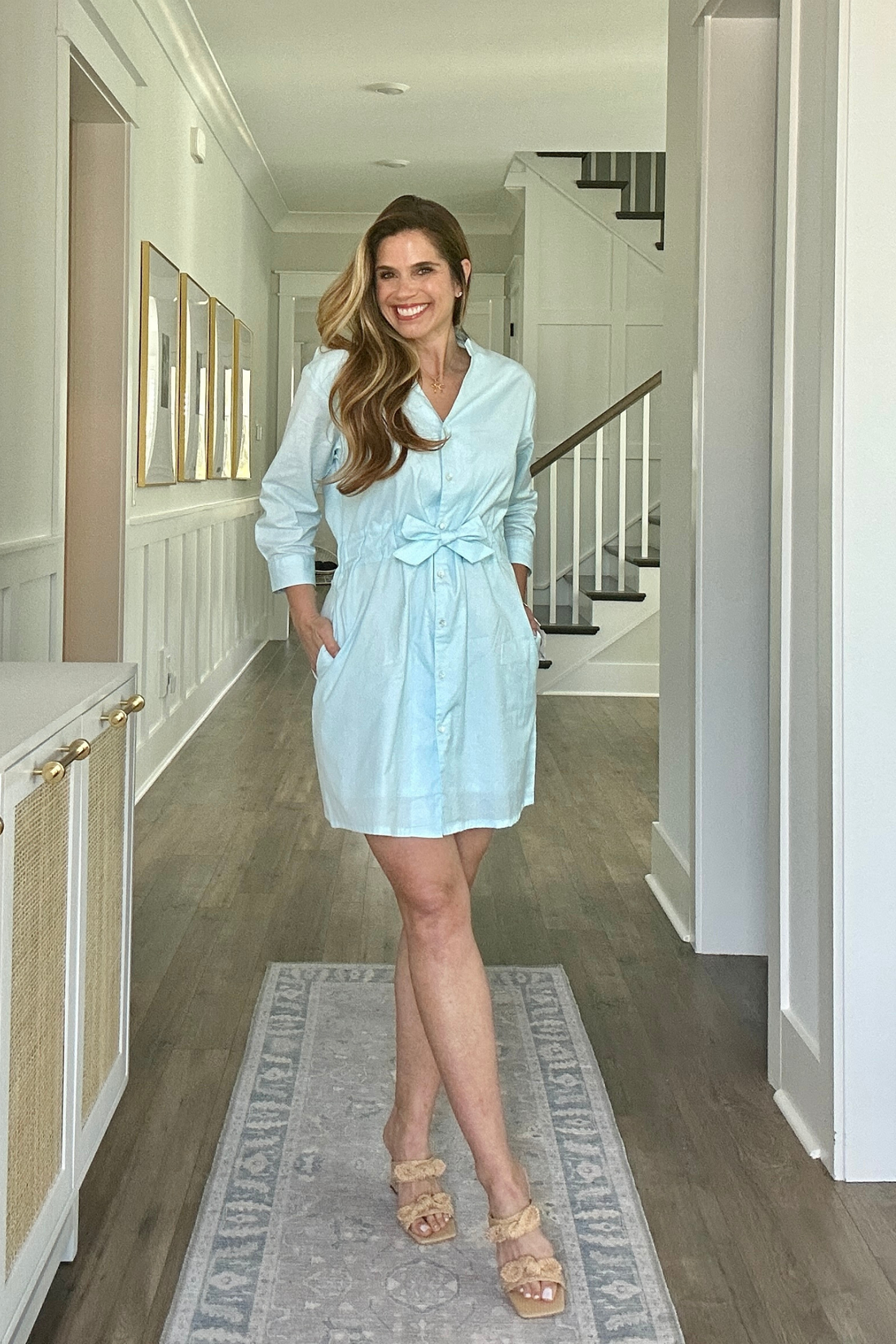 Short Tie Waist Dress in Summer Blue -COL - Stella Carakasi