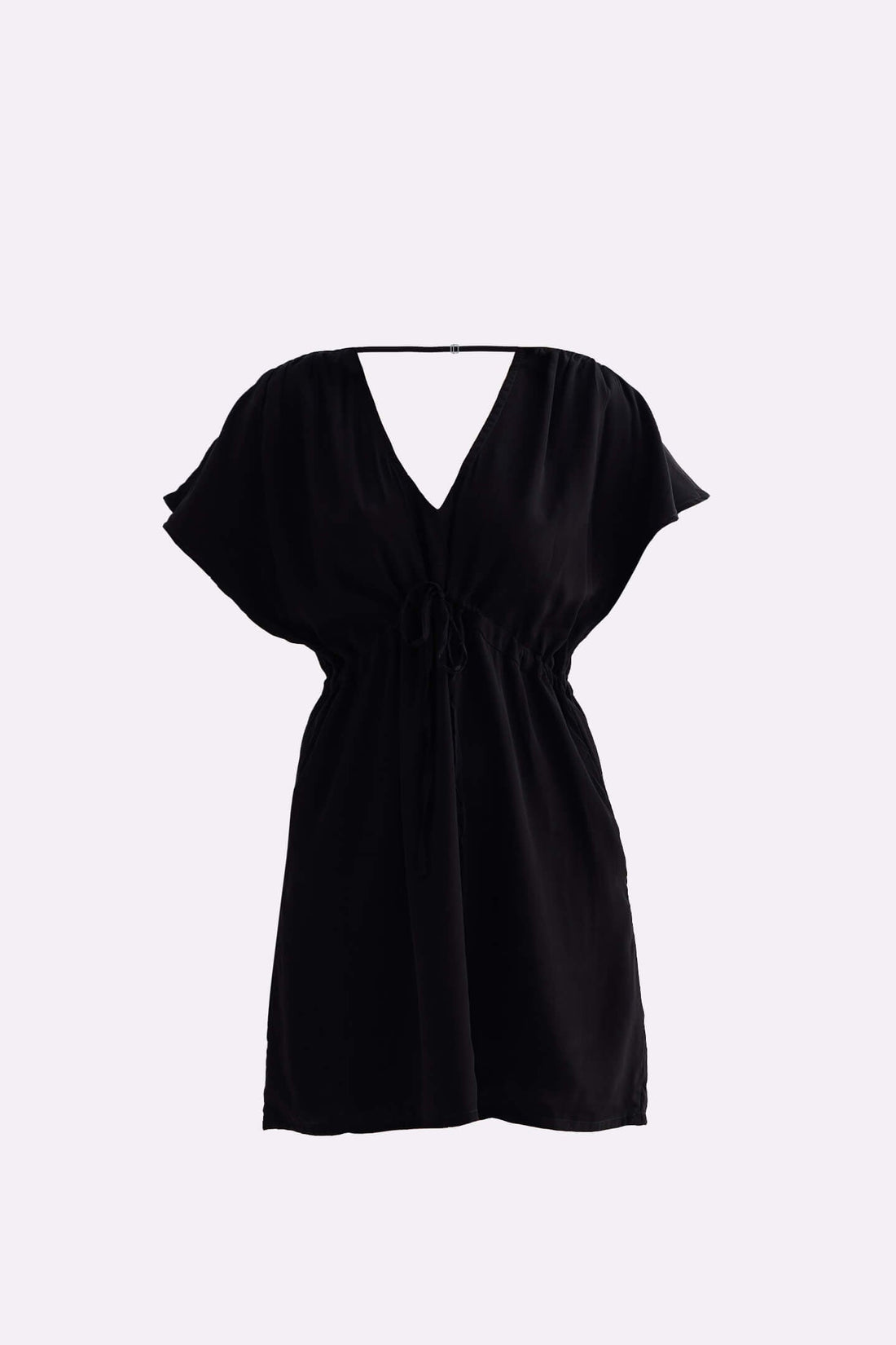 Oversized Gathered Short Dress in Black -COL - Stella Carakasi