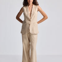 Sleeveless Hemp Jacket Set -COL - Stella Carakasi