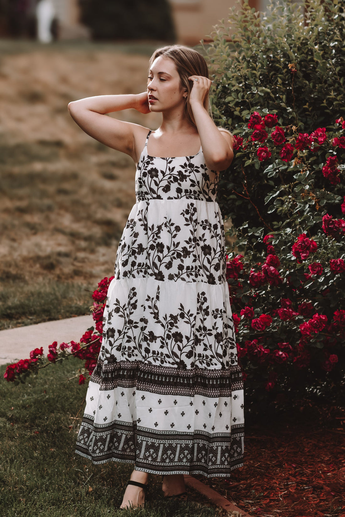 Strappy Tiered Maxi Dress in Florals -COL - Stella Carakasi