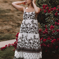 Strappy Tiered Maxi Dress in Florals -COL - Stella Carakasi