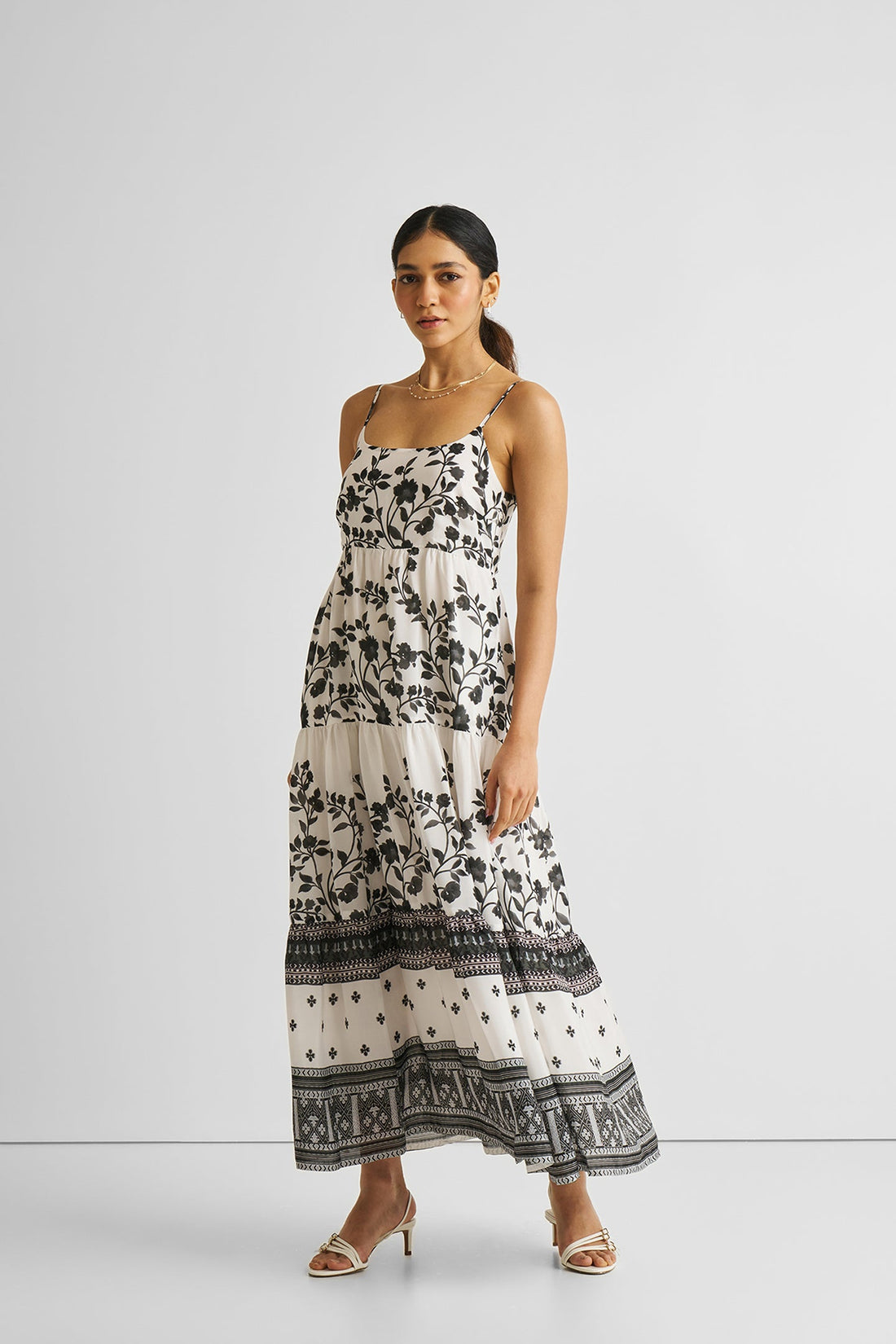 Strappy Tiered Maxi Dress in Florals -COL - Stella Carakasi