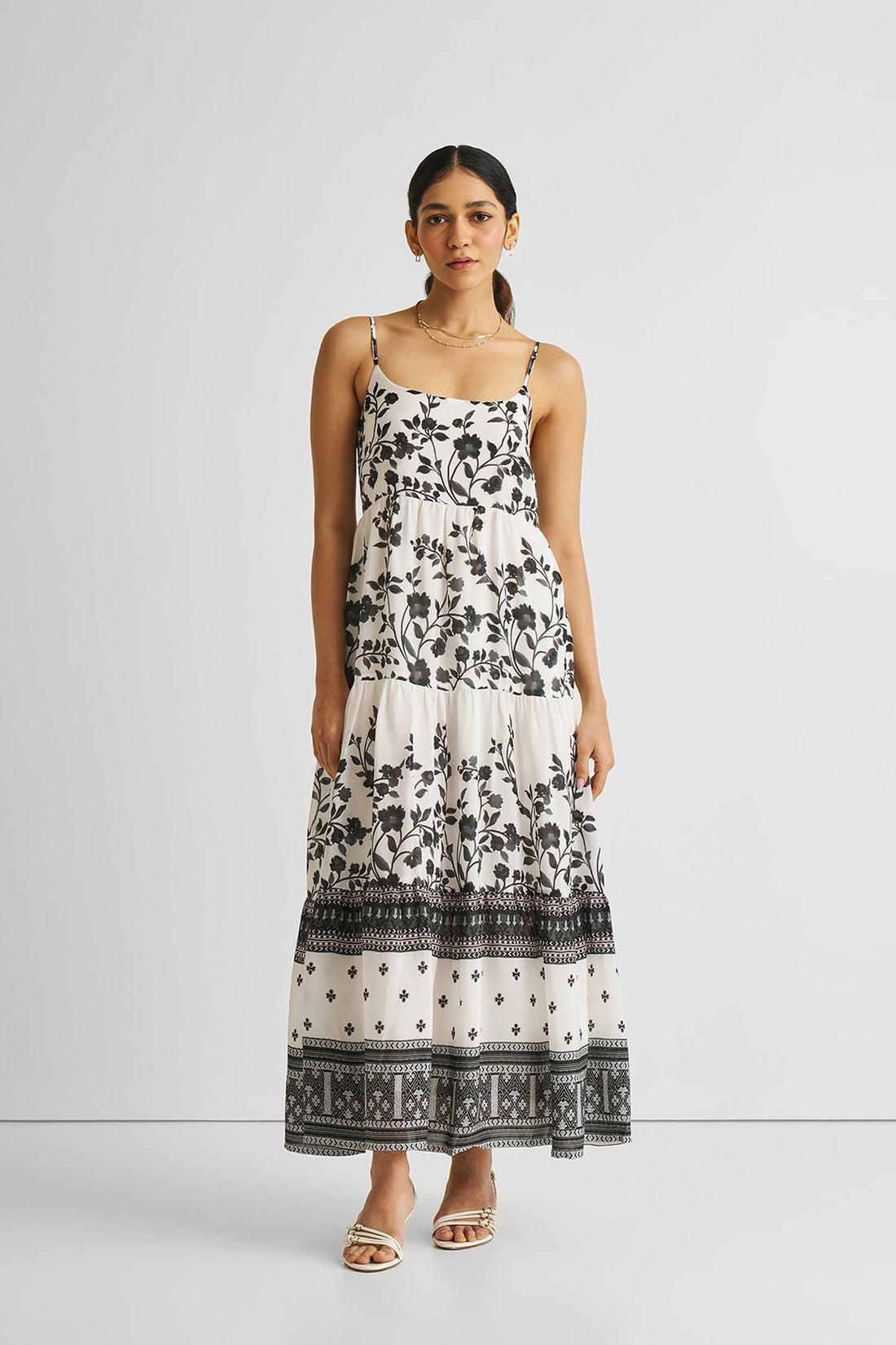 Strappy Tiered Maxi Dress in Florals -COL - Stella Carakasi