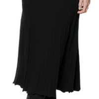 Georgia Pleated-Knit Midi Skirt, Black -COL