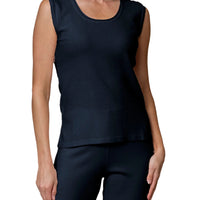Teresa Round Neck Tank Top, Dark Navy -COL
