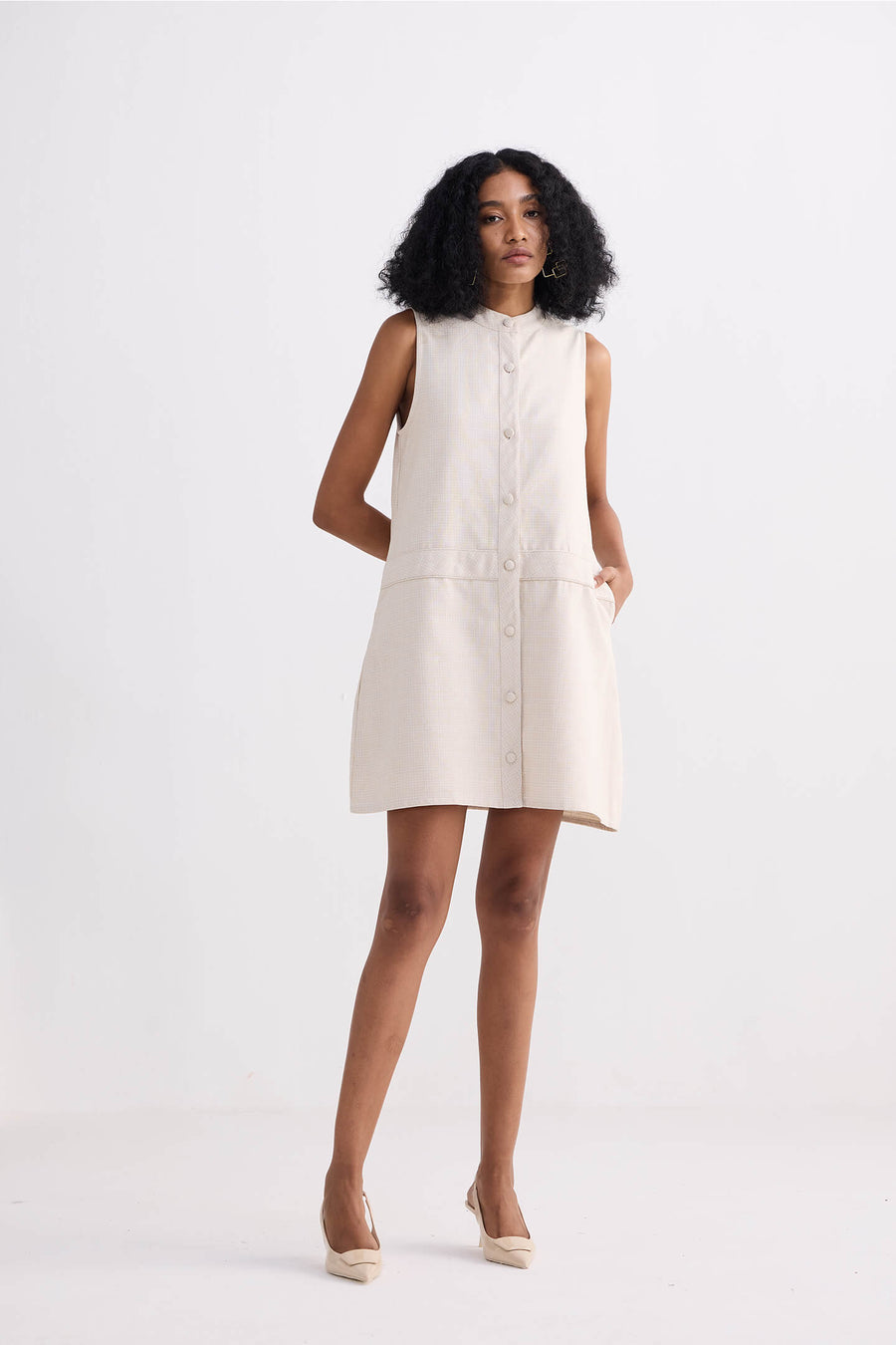 The Cotton Tweed Shift Dress -COL