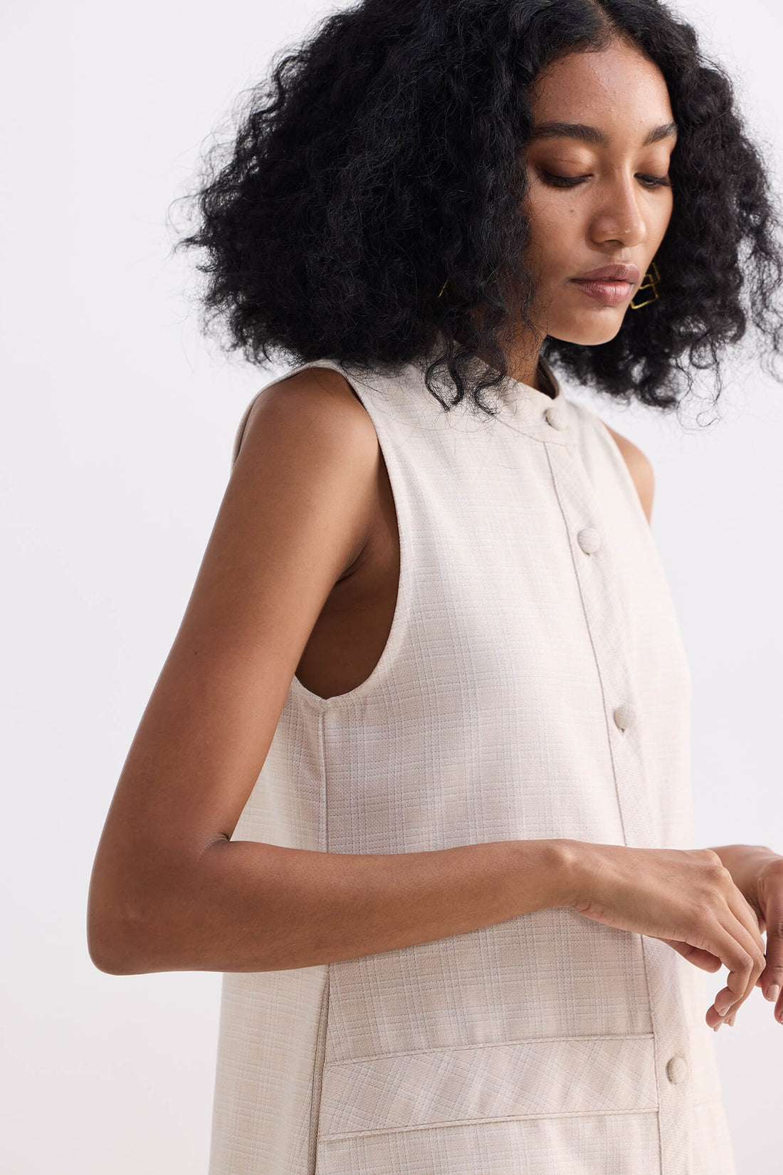 The Cotton Tweed Shift Dress -COL