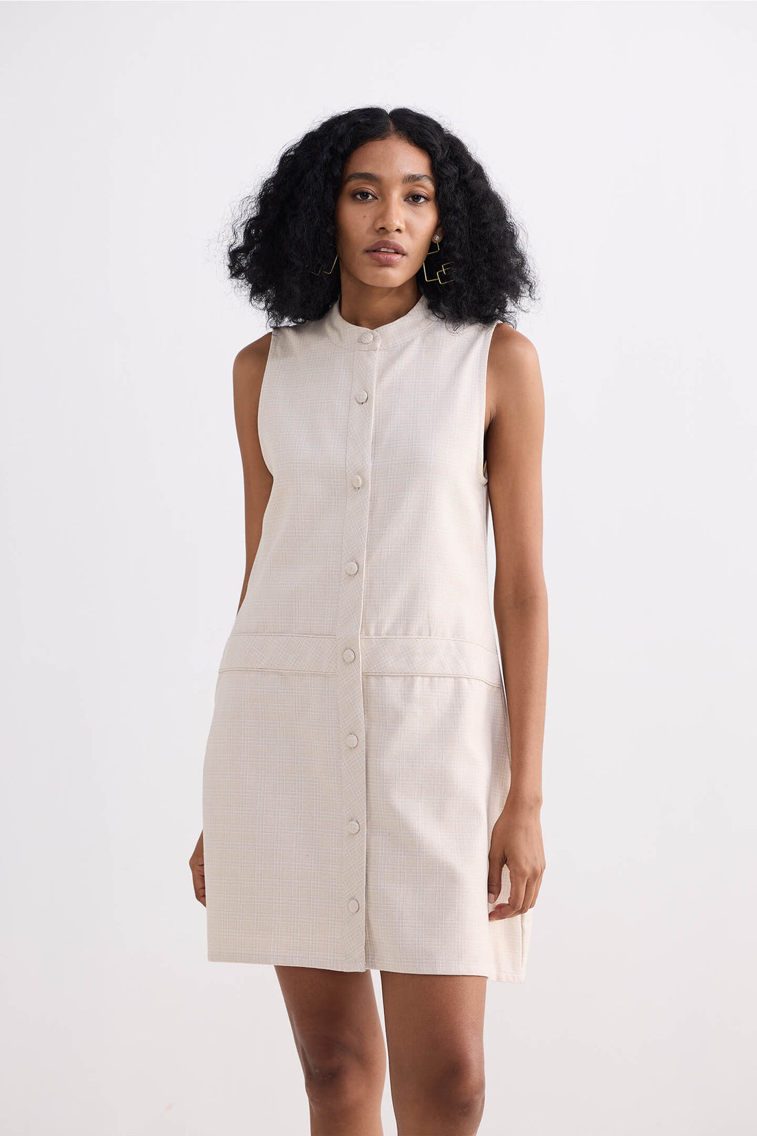 The Cotton Tweed Shift Dress -COL