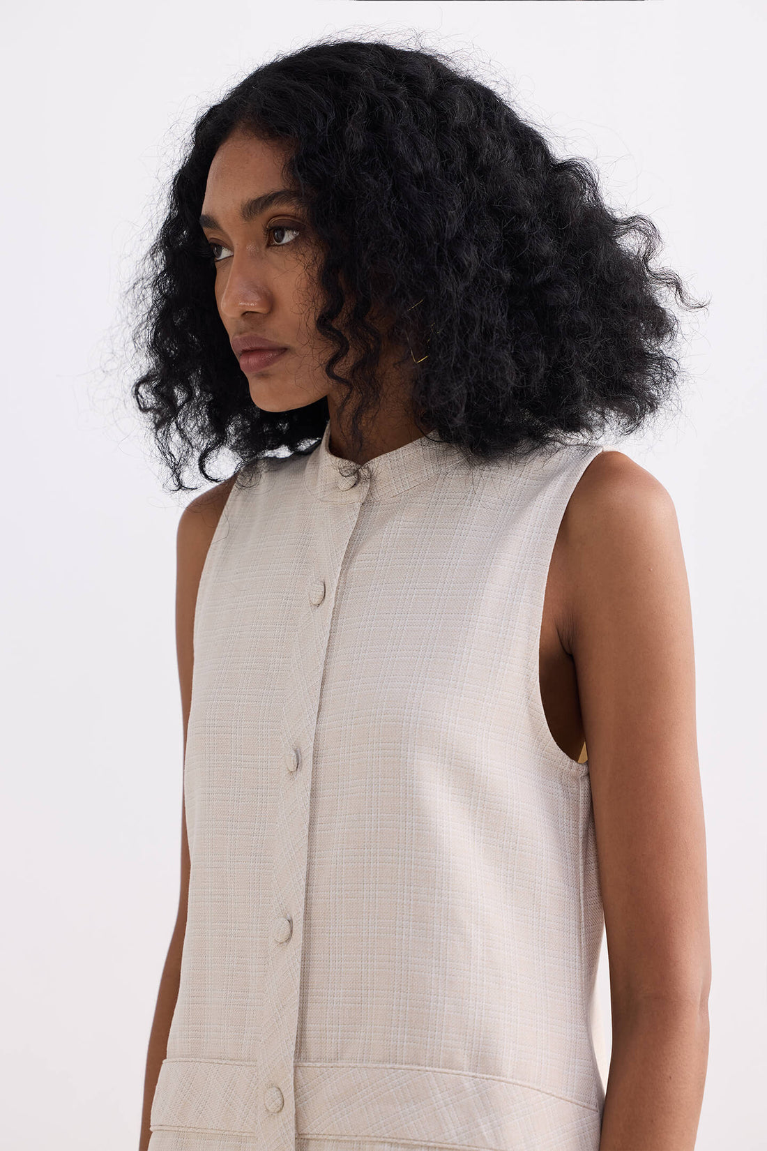 The Cotton Tweed Shift Dress -COL