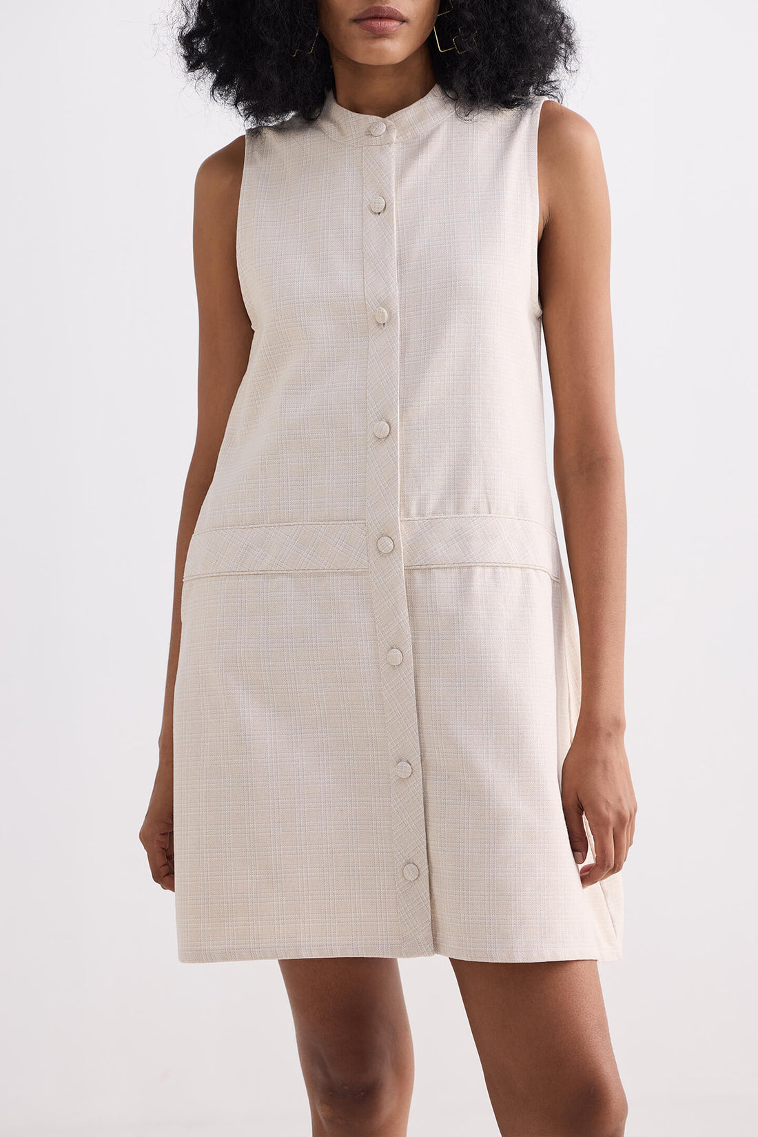 The Cotton Tweed Shift Dress -COL