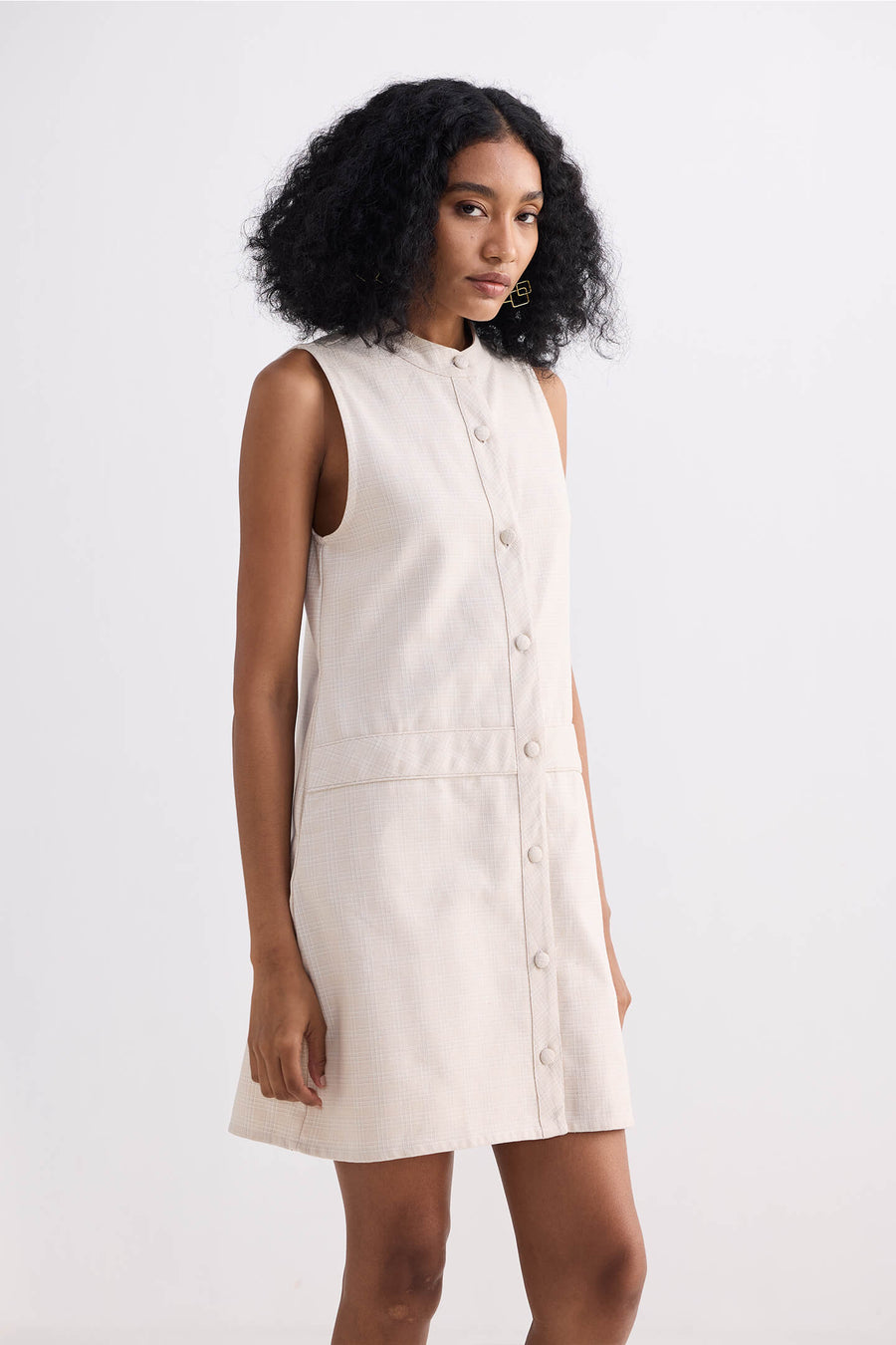 The Cotton Tweed Shift Dress -COL