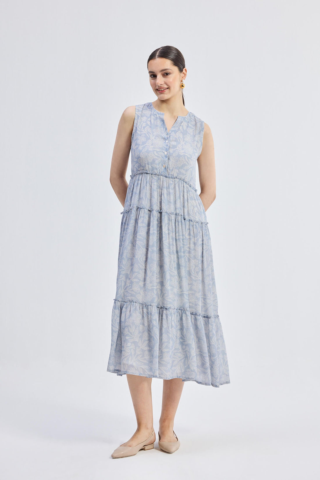 The Perfect Resort Floral Maxi in Periwinkle Blue - Stella Carakasi