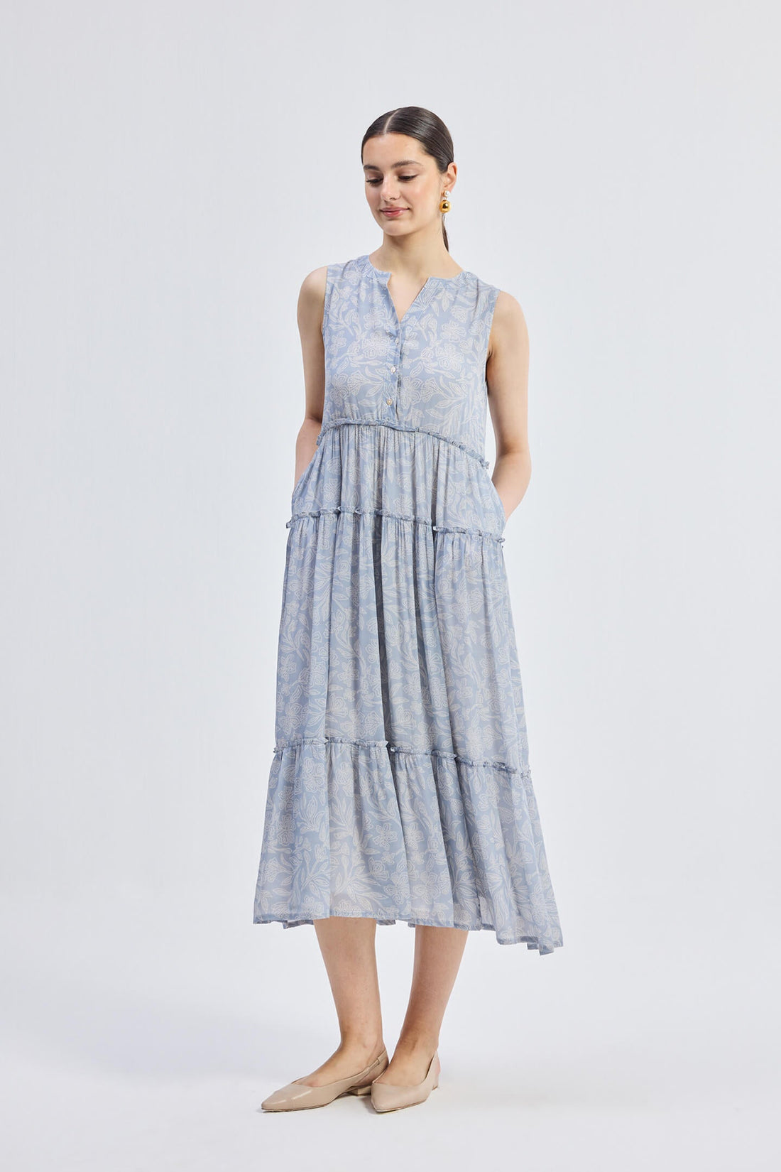 The Perfect Resort Floral Maxi in Periwinkle Blue - Stella Carakasi