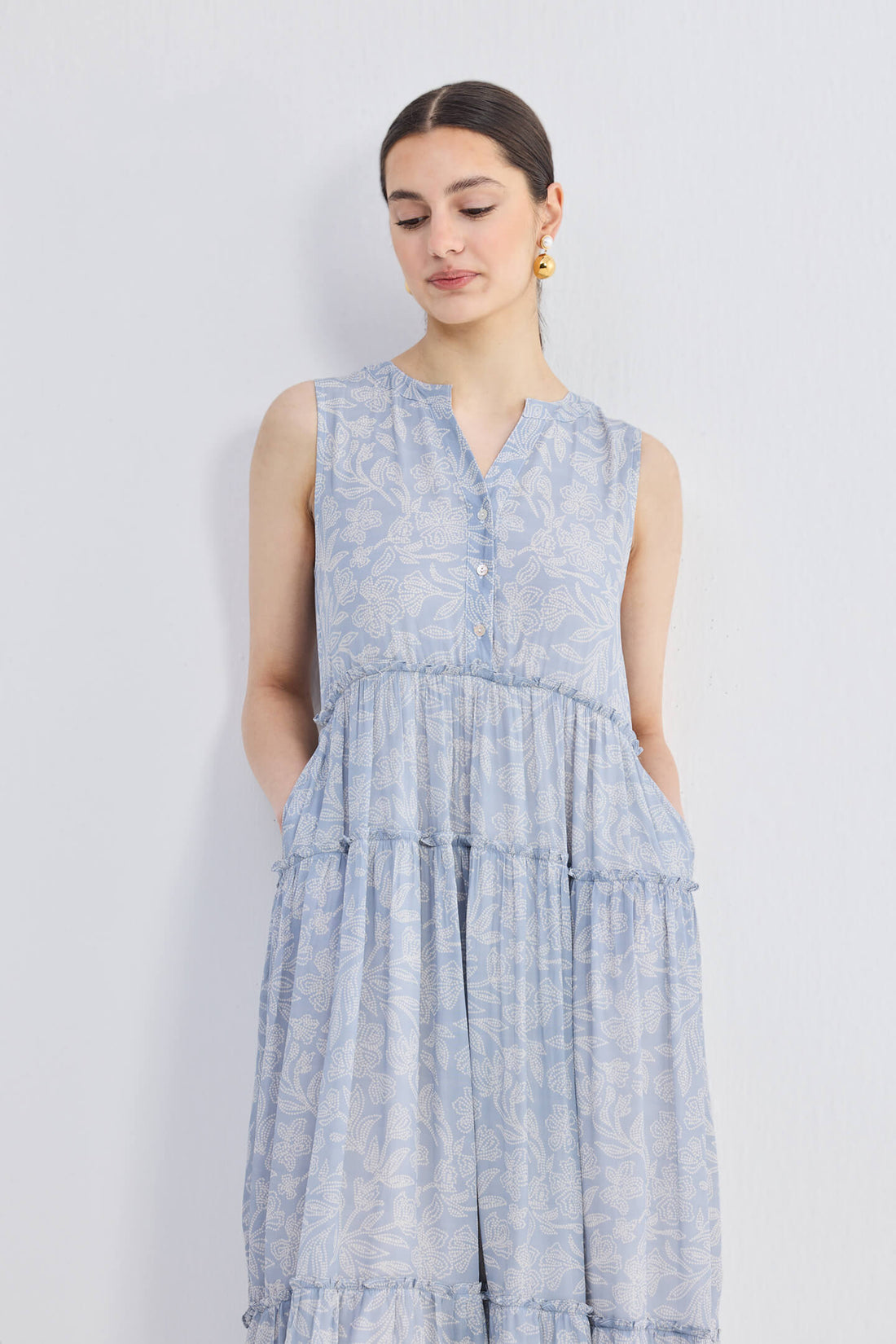 The Perfect Resort Floral Maxi in Periwinkle Blue - Stella Carakasi