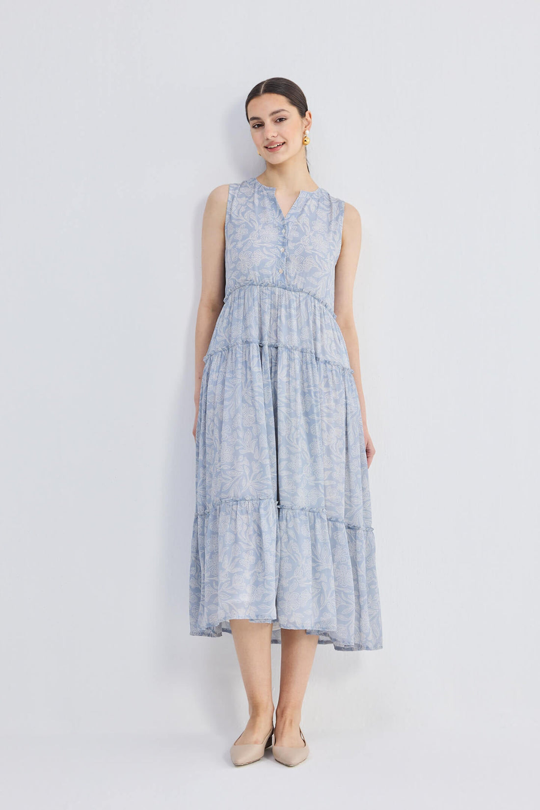 The Perfect Resort Floral Maxi in Periwinkle Blue - Stella Carakasi