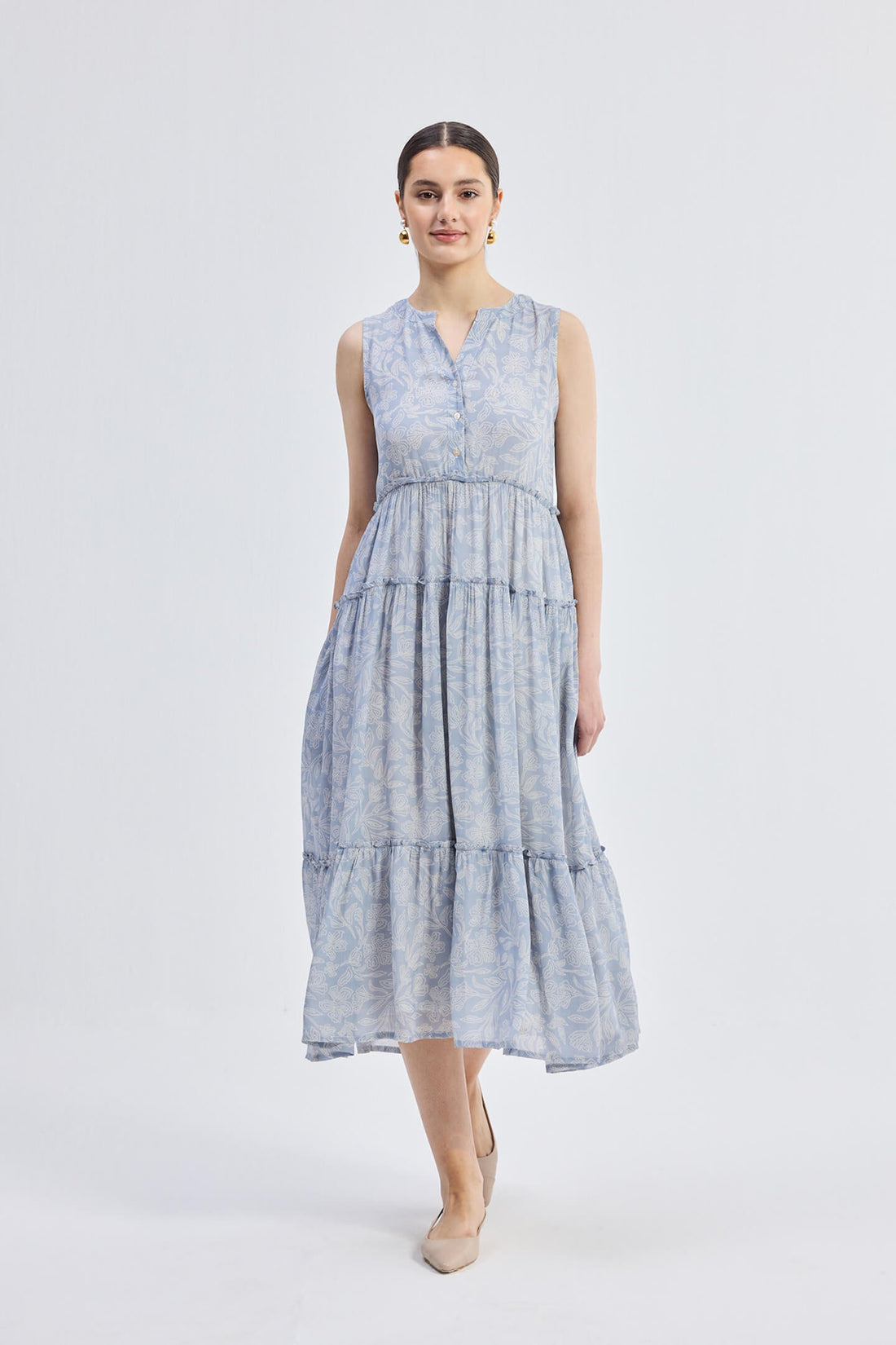 The Perfect Resort Floral Maxi in Periwinkle Blue - Stella Carakasi