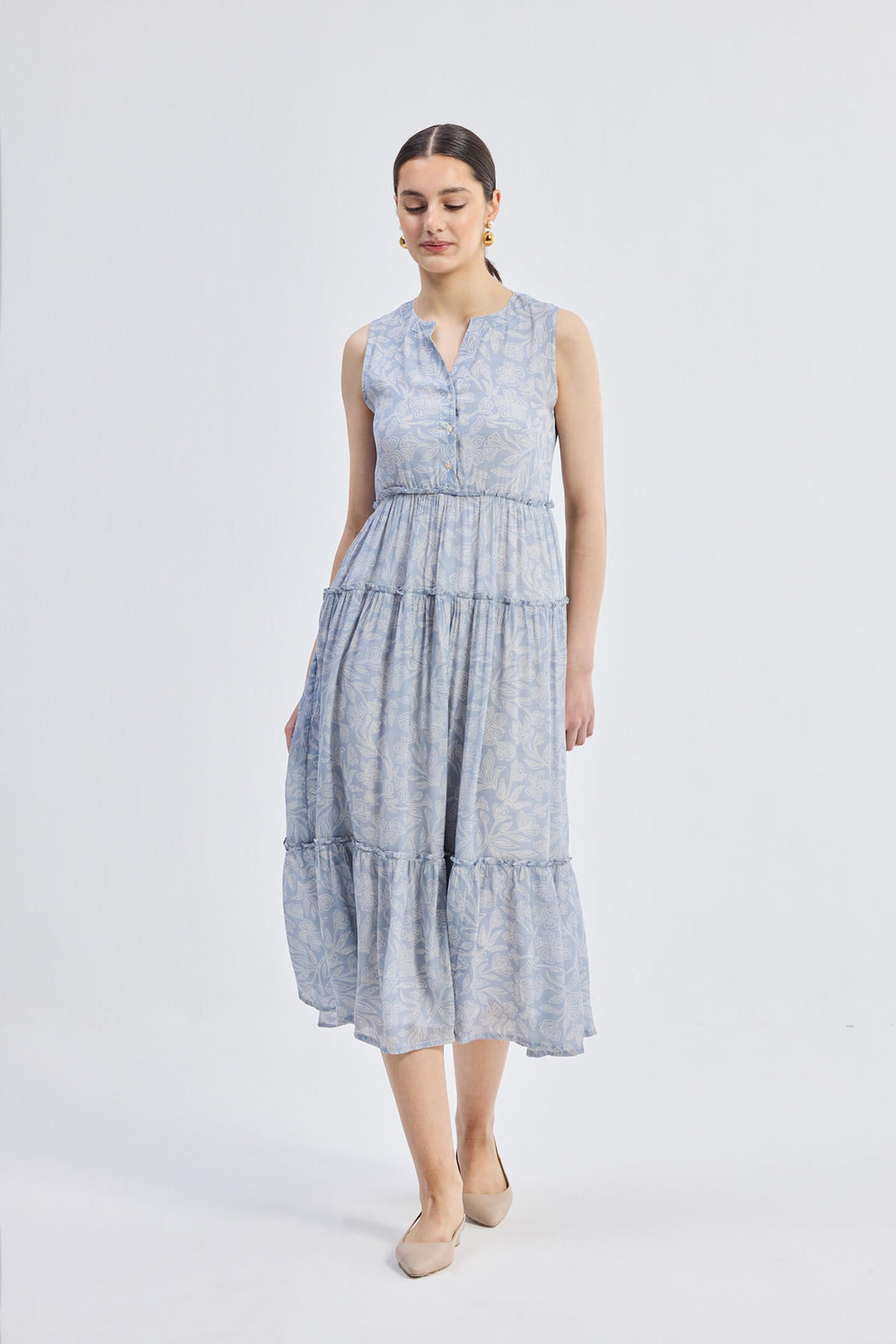 The Perfect Resort Floral Maxi in Periwinkle Blue - Stella Carakasi