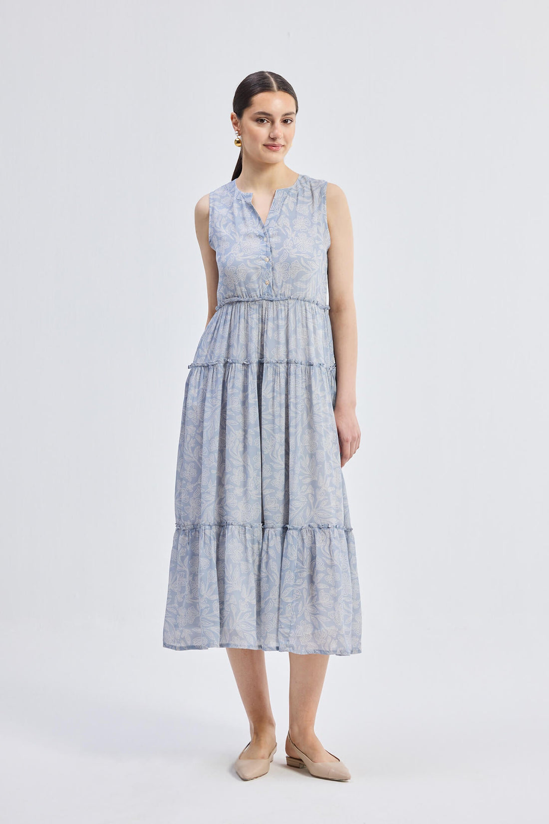 The Perfect Resort Floral Maxi in Periwinkle Blue - Stella Carakasi