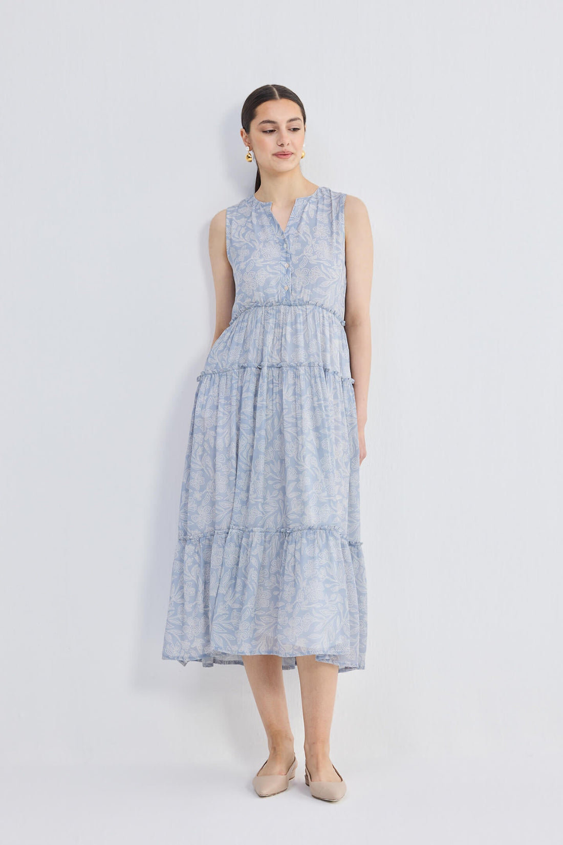 The Perfect Resort Floral Maxi in Periwinkle Blue - Stella Carakasi