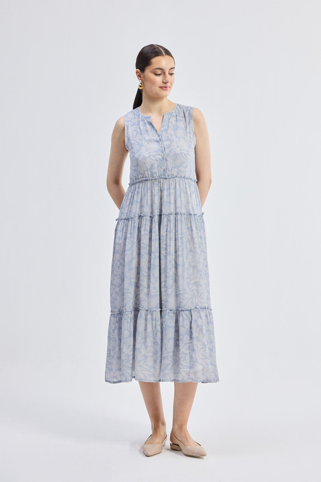 The Perfect Resort Floral Maxi in Periwinkle Blue - Stella Carakasi