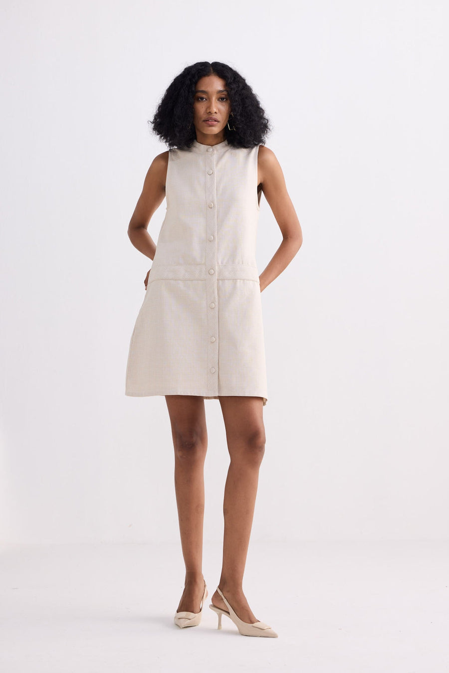 The Cotton Tweed Shift Dress -COL