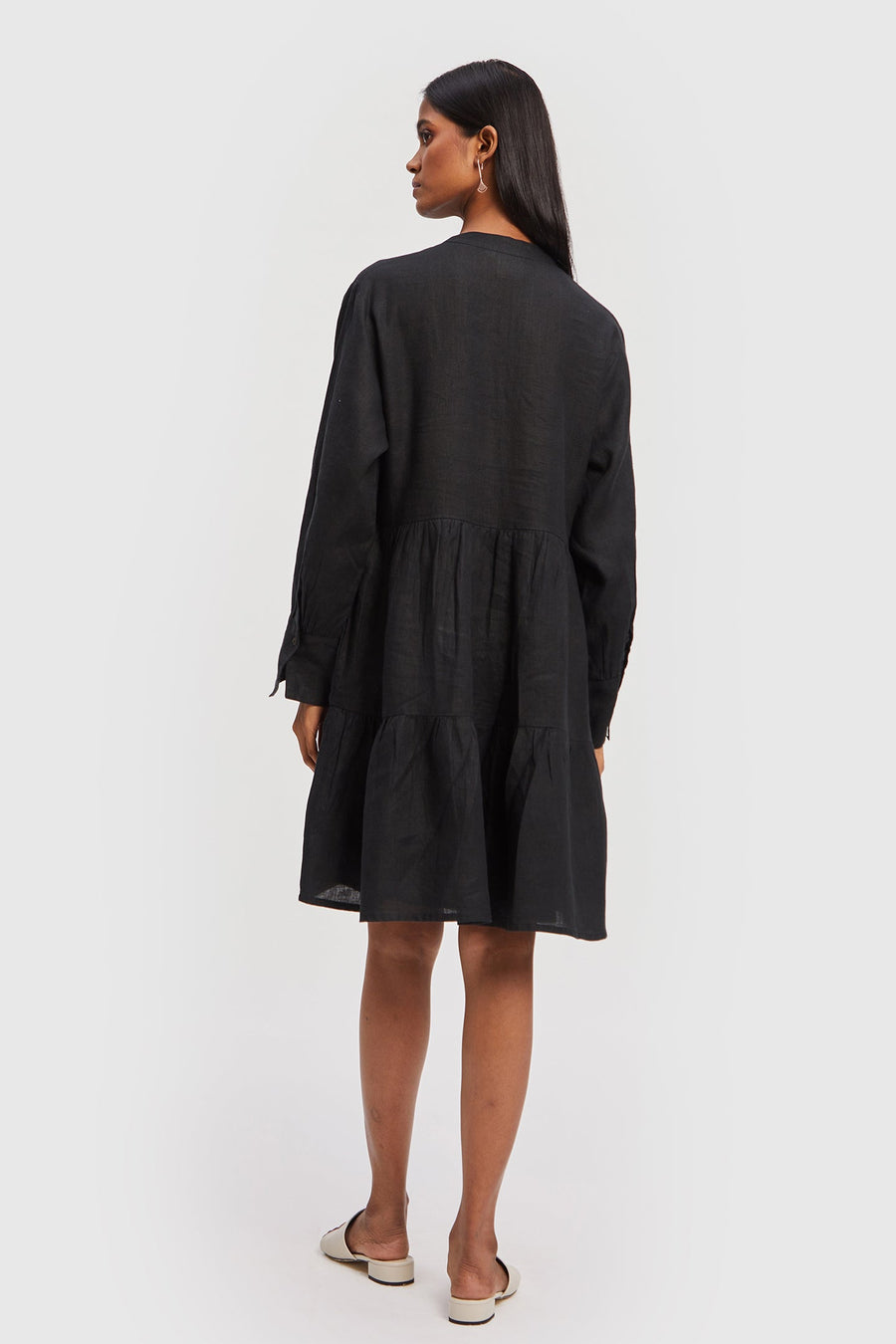 V-neck Tiered Dress -COL