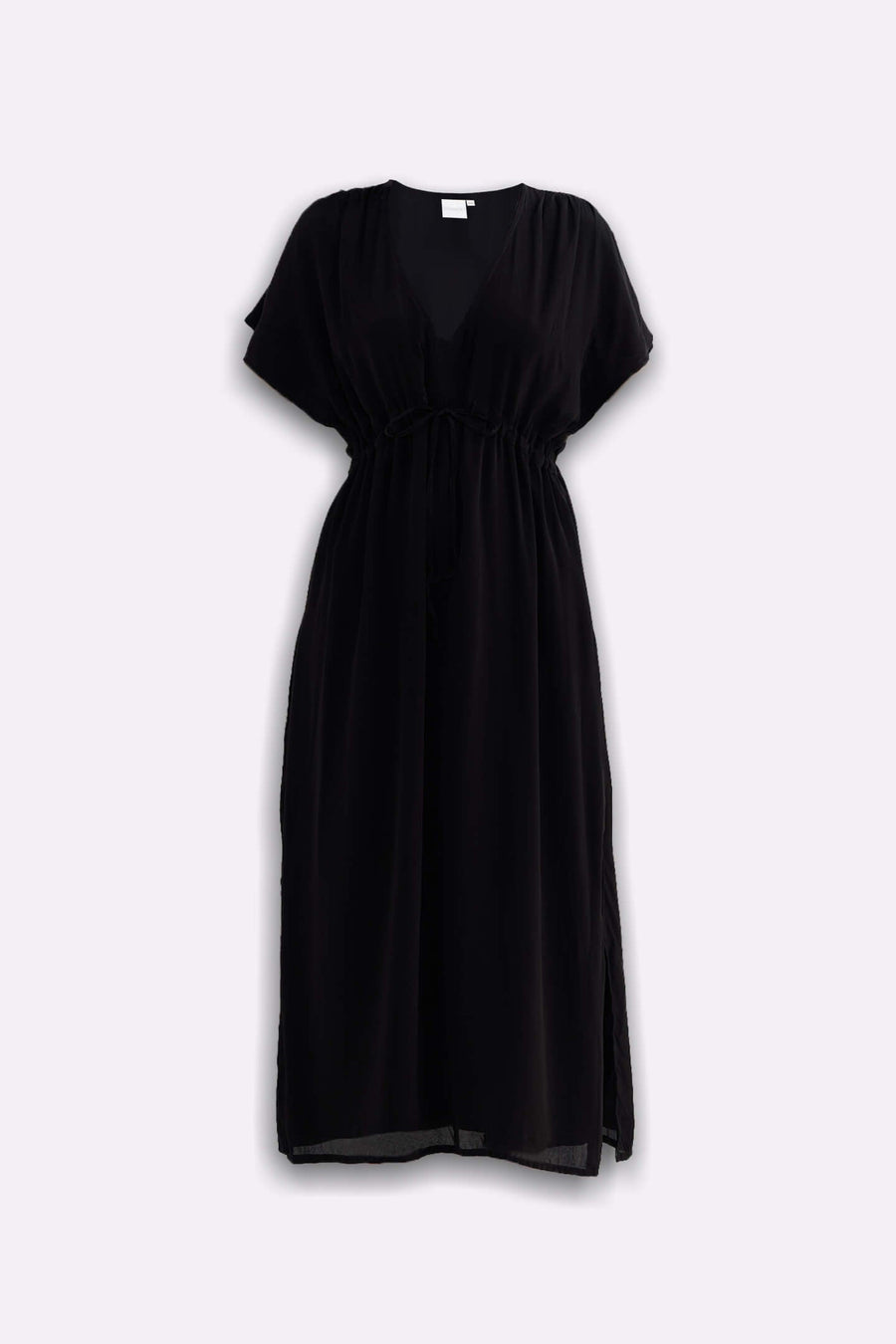 V-neck Gathered Maxi Dress -COL