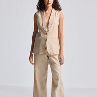 Sleeveless Hemp Jacket Set -COL - Stella Carakasi