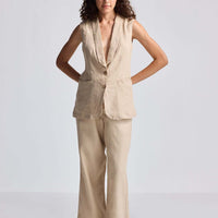 Sleeveless Hemp Jacket Set -COL - Stella Carakasi
