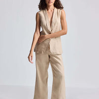 Sleeveless Hemp Jacket Set -COL - Stella Carakasi