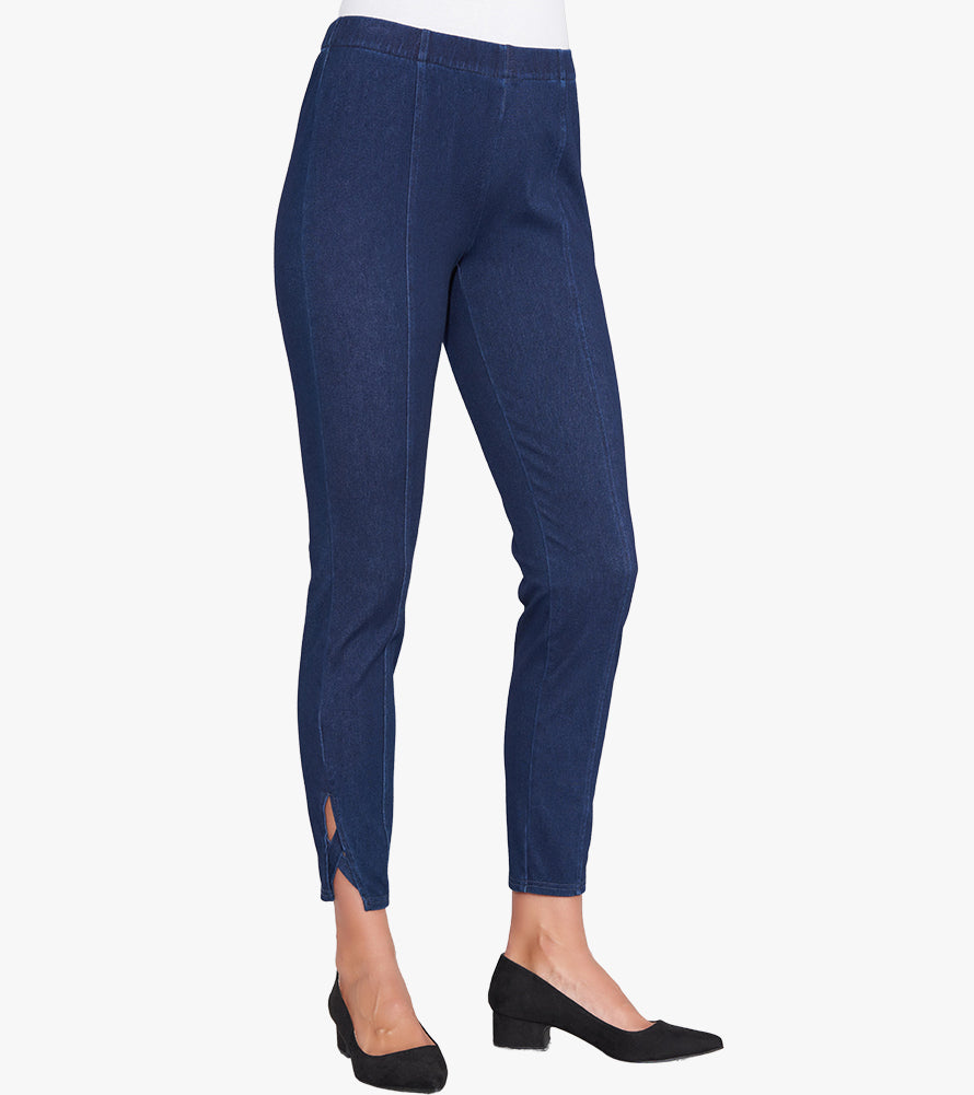 Criss Cross Denim Knit Leggings