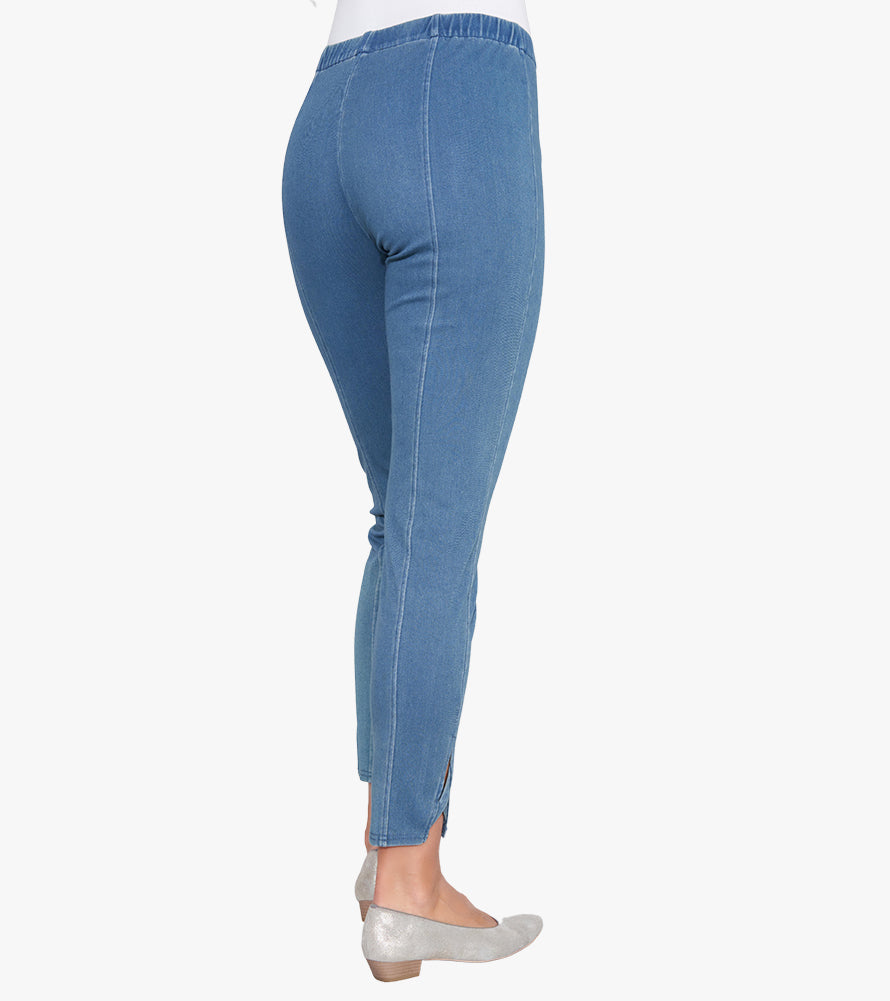 Criss Cross Denim Knit Leggings