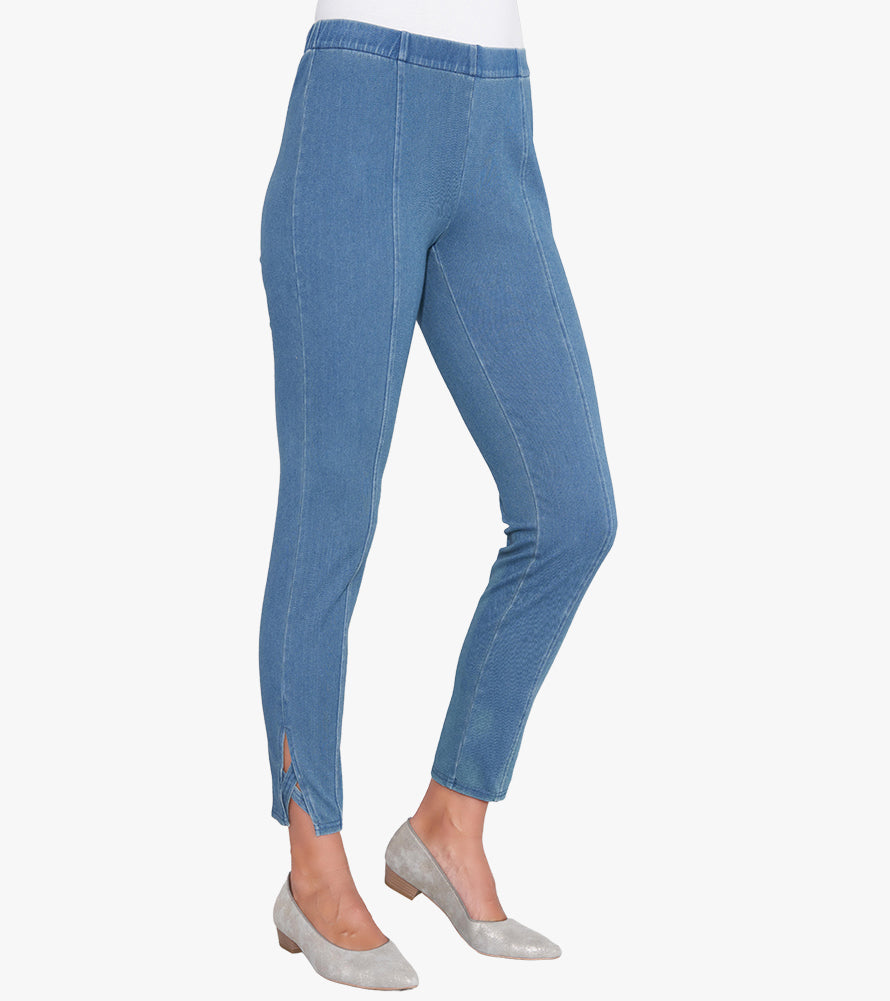 Criss Cross Denim Knit Leggings