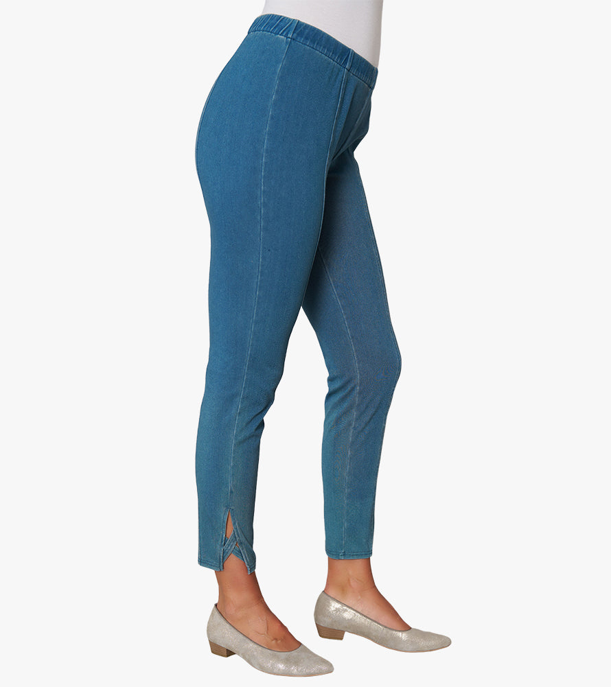 Criss-Cross Denim Knit Leggings, Stella Carakasi