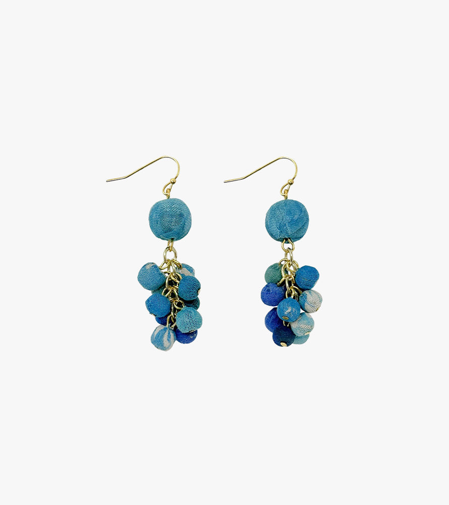 Kantha Dangle Clusters Earrings