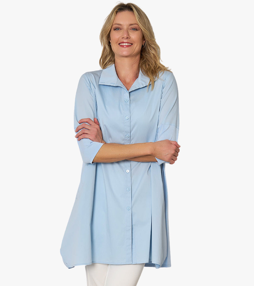 どれこさん専用AMERI MEDI BOX TUNIC SHIRT ブルー Tiburon Tunic Icon™ | Stella Carakasi | Organic Cotton | Women's Shirt