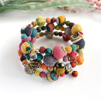 Winding Kantha Bauble Bracelet