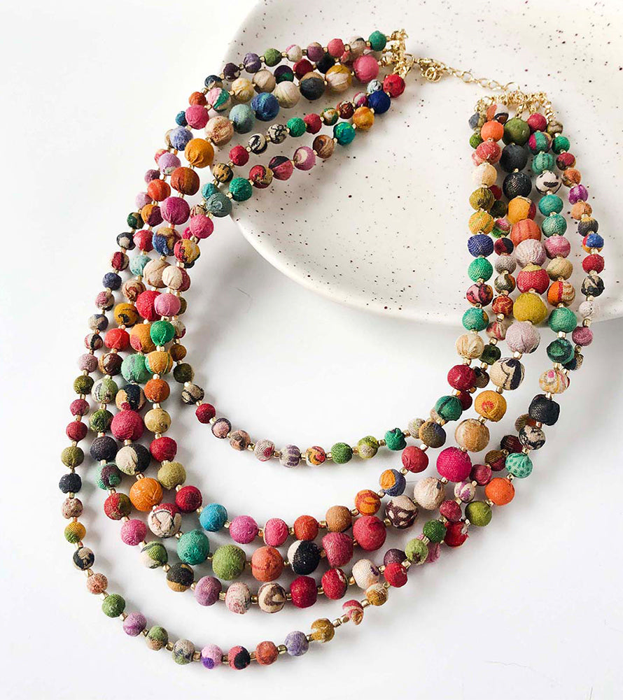 Multi Strand Kantha Necklace