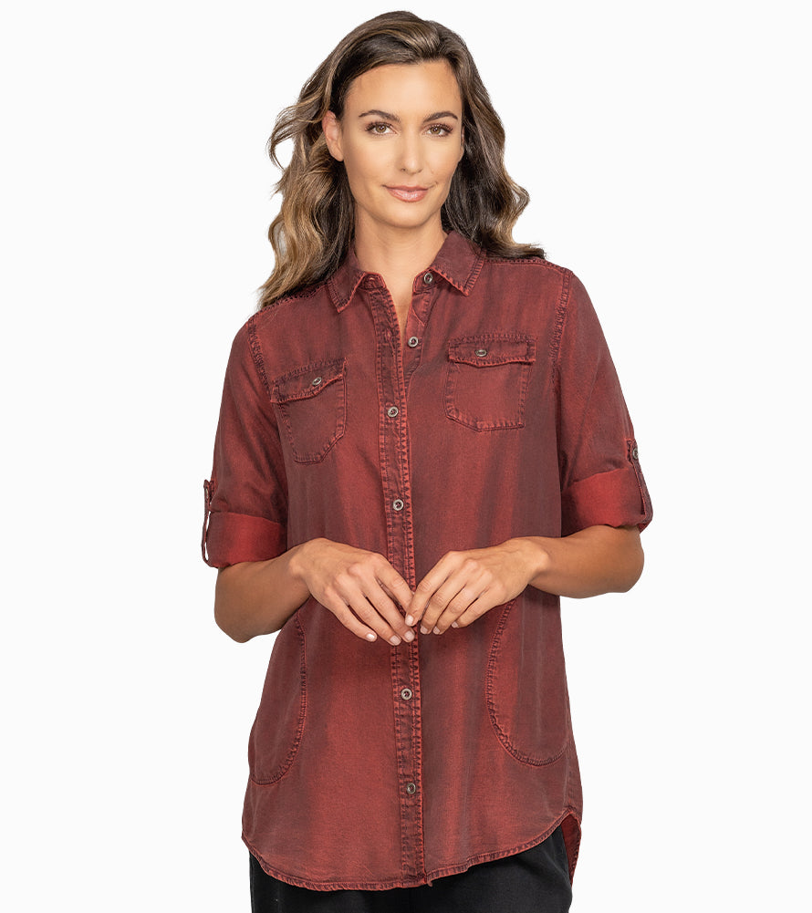 Washed Indigo Tunic | Stella Carakasi | Tencel Denim | Sustainable Top